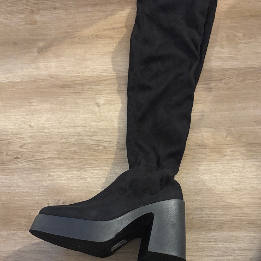 ASOS Black Over the Knee Platform Boots